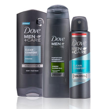 Load image into Gallery viewer, Dove Men+Care Daily Care Trio Gift Set For Him, Bodywash, APA &amp; Shampoo