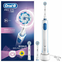 Load image into Gallery viewer, Oral B Pro 570 Sensi Ultra Thin Electric Toothbrush with Refill Head