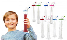 Load image into Gallery viewer, PMS 11 Inch 400ml Clear Bottle With Assorted Color Lid and Straw - Full swirl design