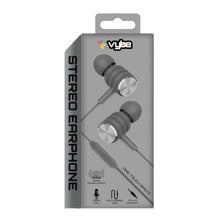 Load image into Gallery viewer, Vybe Bass Enhancement One-Touch Remote 3.5mm AUX-in Stereo Earphones, Space Grey