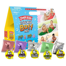 Load image into Gallery viewer, Zimpli Kids Mega Baff Pack Sensory Fun Bath Gelli Slime Crackle Bombz 12 Use