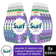 Load image into Gallery viewer, 4x or 8x (96W or 192W) Surf Long Lasting Fragrance Liquid Detergent 24W, 648ml