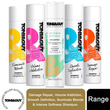 Load image into Gallery viewer, 3 Pack of 250ml Toni &amp; Guy Fibre Strengthening Shampoo for All Types of Hair
