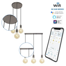 Load image into Gallery viewer, WiZ WiFi SMART LED 3way Plate or 3way Bar Pendant with G125 Amber Vintage Lamps