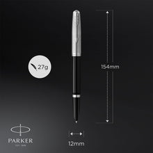 Load image into Gallery viewer, Parker 51 Fountain Pen Black Barrel Chrome Trim Fine Nib Black Ink Gift Box