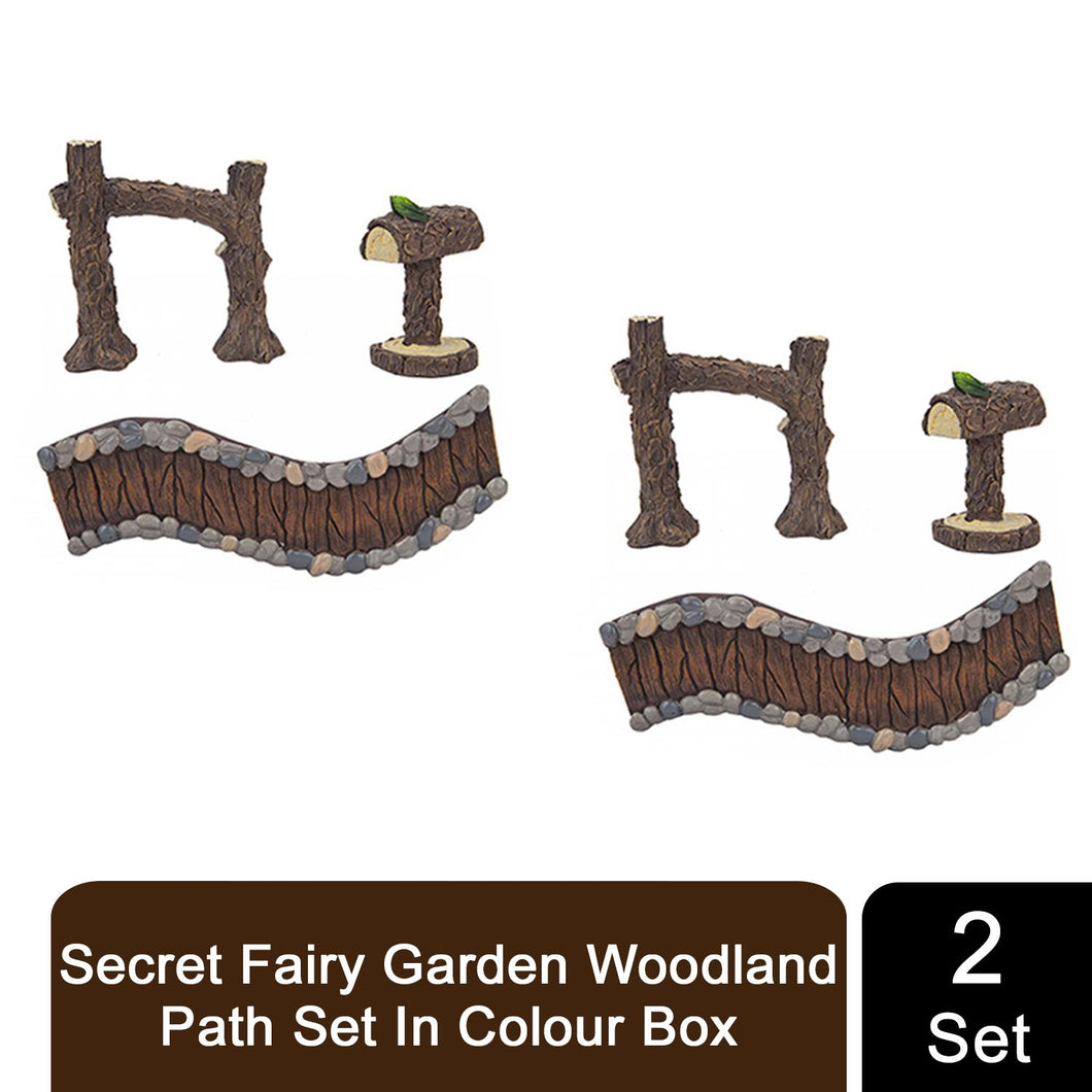 Secret Fairy Garden for Creating Enchanting Village, Woodland Path Set, Set of 2