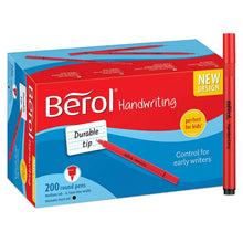 Load image into Gallery viewer, Berol Handwriting Pen Round Durable Medium Nib Washable Black Ink 200 Pack