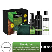 Load image into Gallery viewer, TRESemme Naturally You Hair Care Gift Set for Her with Green Cosmetic Bag