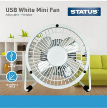 Load image into Gallery viewer, Status 4 Metal USB Mini Fan, White