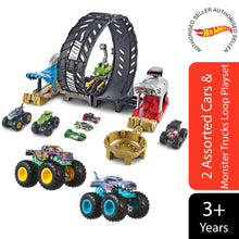 Load image into Gallery viewer, Hot Wheels Monster Trucks Demo 2-Pk Assorted &amp; Epic Loop Challenge Play Set