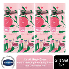 Load image into Gallery viewer, Vaseline Hand Cream, Lip Balm &amp; Lip Brush It's All Rosy Glow On Gift Set For Her