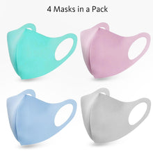 Load image into Gallery viewer, Unisex Face Masks Breathable &amp; Reusable 4 Pieces - Grey, Pink, Blue &amp; Turquoise