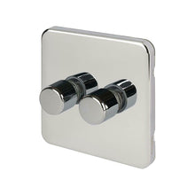 Load image into Gallery viewer, Schneider Electric Lisse Screwless 2 Gang 2 Way Dimmer 250W Polished Chrome