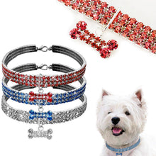 Load image into Gallery viewer, AQ Luxury Diamond Collar For Pets, Size Medium or Large, Blue, Red or White