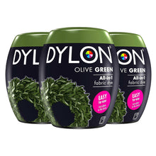Load image into Gallery viewer, DYLON Washing Machine Fabric Dye Pod, Olive Green, 3 Packs of 350g