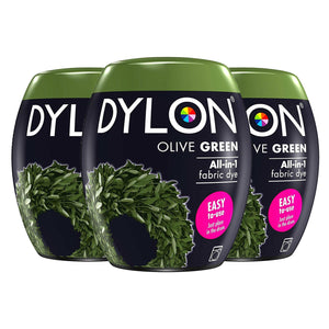 DYLON Washing Machine Fabric Dye Pod, Olive Green, 3 Packs of 350g