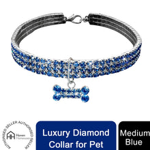 Load image into Gallery viewer, AQ Luxury Diamond Collar For Pets, Size Medium or Large, Blue, Red or White