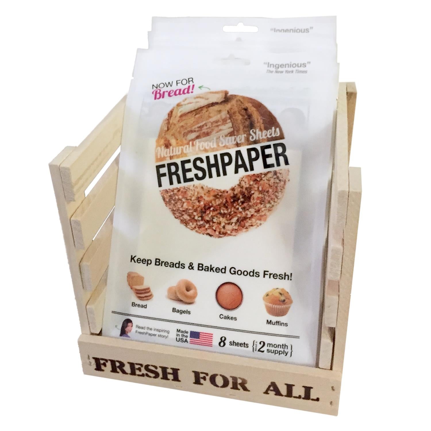 FreshPaper Food Saver Sheets for Bread | Keep Baked Goods Fresh | Perfect Bagels