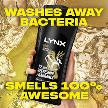 Load image into Gallery viewer, 3pk of 250ml Lynx 12hrs Refreshing Fragrance Shower Gel with 100% Moisturisers