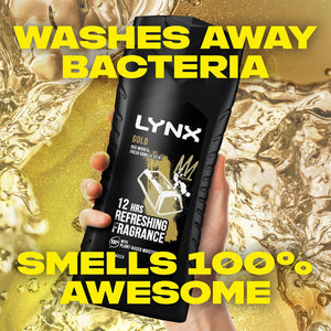 3pk of 250ml Lynx 12hrs Refreshing Fragrance Shower Gel with 100% Moisturisers