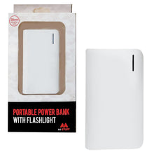 Load image into Gallery viewer, MiStuff Portable Power Bank 4500mAh With LED Flashlight, White
