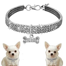 Load image into Gallery viewer, AQ Luxury Diamond Collar For Pets, Size Medium or Large, Blue, Red or White