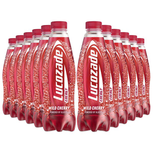 12 Pack of 900ml Lucozade Energy Wild Cherry Sparkling Energy Drink