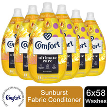 Load image into Gallery viewer, 6x of 870ml Comfort Ultimate Care Sunburst Concentrated Fabric Conditioner 58W