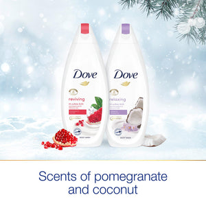 Dove Radiantly Refreshing BodyWash Collection 2pcs+ShowerPuff Gift Set For her