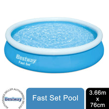 Load image into Gallery viewer, Bestway Fast Set Swimming Pool Above Ground Blue Inflatable 12ft x 30'', 5377L