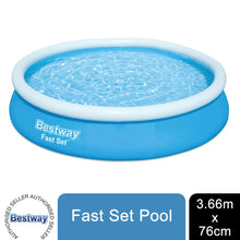 Load image into Gallery viewer, Bestway Fast Set Swimming Pool Above Ground Blue Inflatable 12ft x 30&#39;&#39;, 5377L