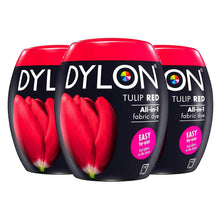 Load image into Gallery viewer, DYLON Washing Machine Fabric Dye Pod, Tulip Red, 3 Packs of 350g
