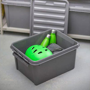 Orthex SmartStore Plastic All Purpose Storage Grey Box, Recycled 15 - 14L
