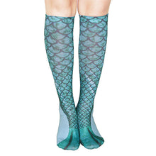Load image into Gallery viewer, Mermaid Tail 3D Print Women Girl Knee High Boot Socks