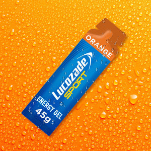 24x45g Lucozade Sport Dual-Fuel Energy Gels, Orange, Contains Carbohydrate(30g)