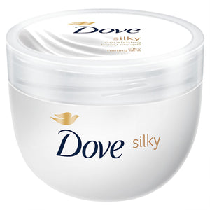 4pk of 300ml Dove Silky Nourishing Body Cream For Silky Pampering Skin