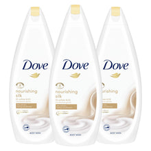 Load image into Gallery viewer, 3pk of 720ml Dove Nourishing Silk 0% Sulfate SLES Skin Moisturiser Body Wash
