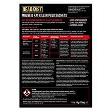 Load image into Gallery viewer, Deadfast Mouse and Rat Killer Plus Rodent Control Poison 15 Sachets