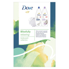 Load image into Gallery viewer, Dove Blissfully Relaxing Body Wash 2pcs Gift Set For Her with Shower Puff
