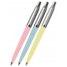 Load image into Gallery viewer, Parker Ballpoint Pen Blue Yellow Pink 50s Finishes Medium Point Blue Ink 3Pack