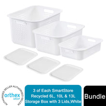 Load image into Gallery viewer, 3 of Each SmartStore Storage Basket 6L, 10L &amp; 13L &amp; Lids, White or Taupe