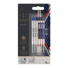 Load image into Gallery viewer, Parker Jotter Ballpoint Pens Discovery Pk: 3 Quink flow Refills &amp; 3 Gel Refills
