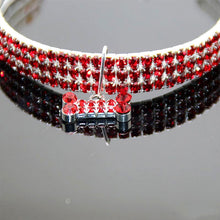 Load image into Gallery viewer, AQ Luxury Diamond Collar For Pets, Size Medium or Large, Blue, Red or White