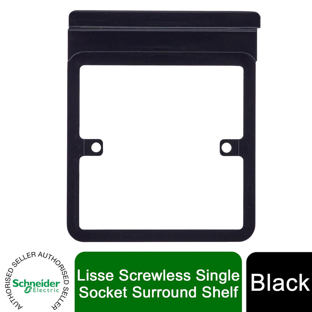 Schneider Electric Lisse Screwless Socket Surround + Holder GGBLSHF1GBS Black
