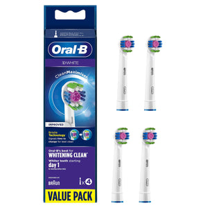 4xOral-B FlossAction, CrossAction, 3D White or Sensi Clean Toothbrush RefillHead