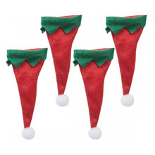 Load image into Gallery viewer, Set Of 4 Elf Hat Cutlery Holders On Backing Card