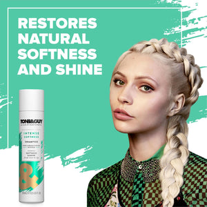 6pk of 250ml Toni & Guy Intense Softness Shampoo for Soft Hair with Rose Oil