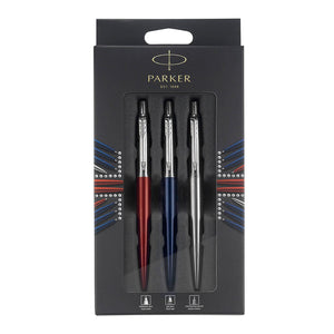 Parker Jotter Trio: Ballpoint Pen Blue Gel Pen Red & Mechanical Pencil S.S