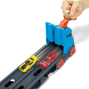 Hot Wheels Speedway Hauler and Three Vehicles