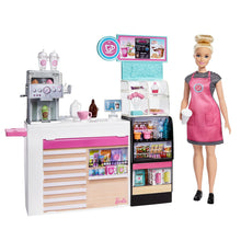 Load image into Gallery viewer, Barbie® Coffee Shop Playset with Doll and Play Pieces